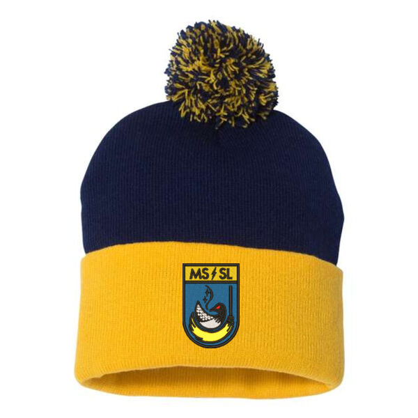 Sportsman 12" Pom Pom Cuffed Beanie - Embroidered Logo Thumbnail