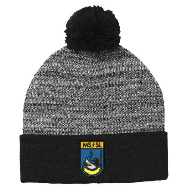 Sport Tek Hether Pom Pom Beanie - Embroidered Logo Thumbnail