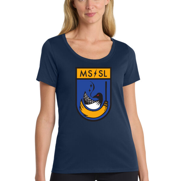 Nike Womens Dri-FIT Cotton/Poly Scoop Neck Tee - Printed Logo **Add Name for $5! ** Thumbnail